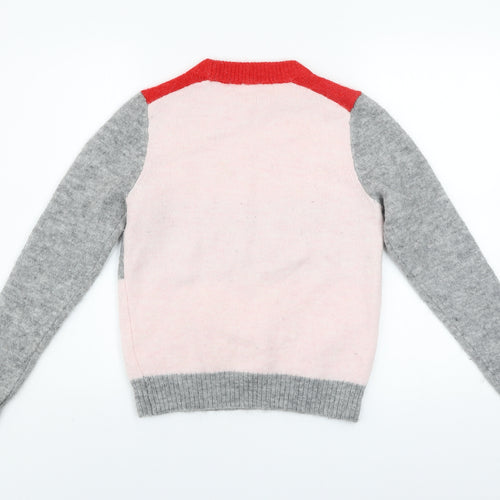 Jack Wills Women’s Multicoloured Crew Neck Striped Wool Blend Jumper Size 6