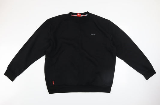 Slazenger Men's Black 2XL Pullover Sweatshirt Crew Neck