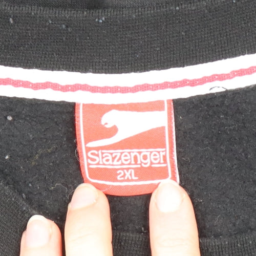 Slazenger Men's Black 2XL Pullover Sweatshirt Crew Neck
