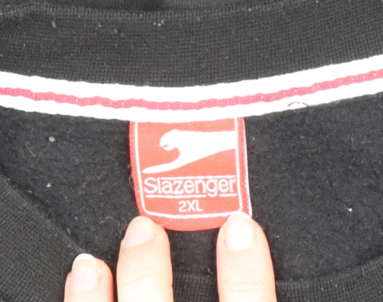 Slazenger Men's Black 2XL Pullover Sweatshirt Crew Neck