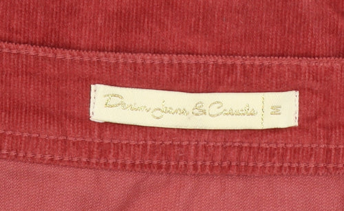 Denim jeans & Casuals Red Corduroy Knee Length Skirt Women M Button Front