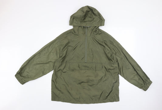 ASOS DESIGN Women’s Petite Green Hooded Anorak Jacket Size 6
