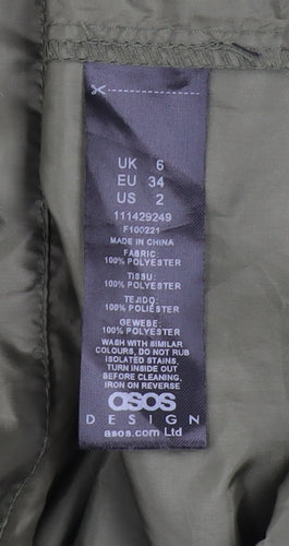 ASOS DESIGN Women’s Petite Green Hooded Anorak Jacket Size 6