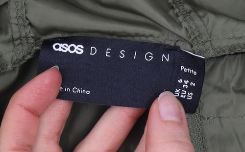 ASOS DESIGN Women’s Petite Green Hooded Anorak Jacket Size 6