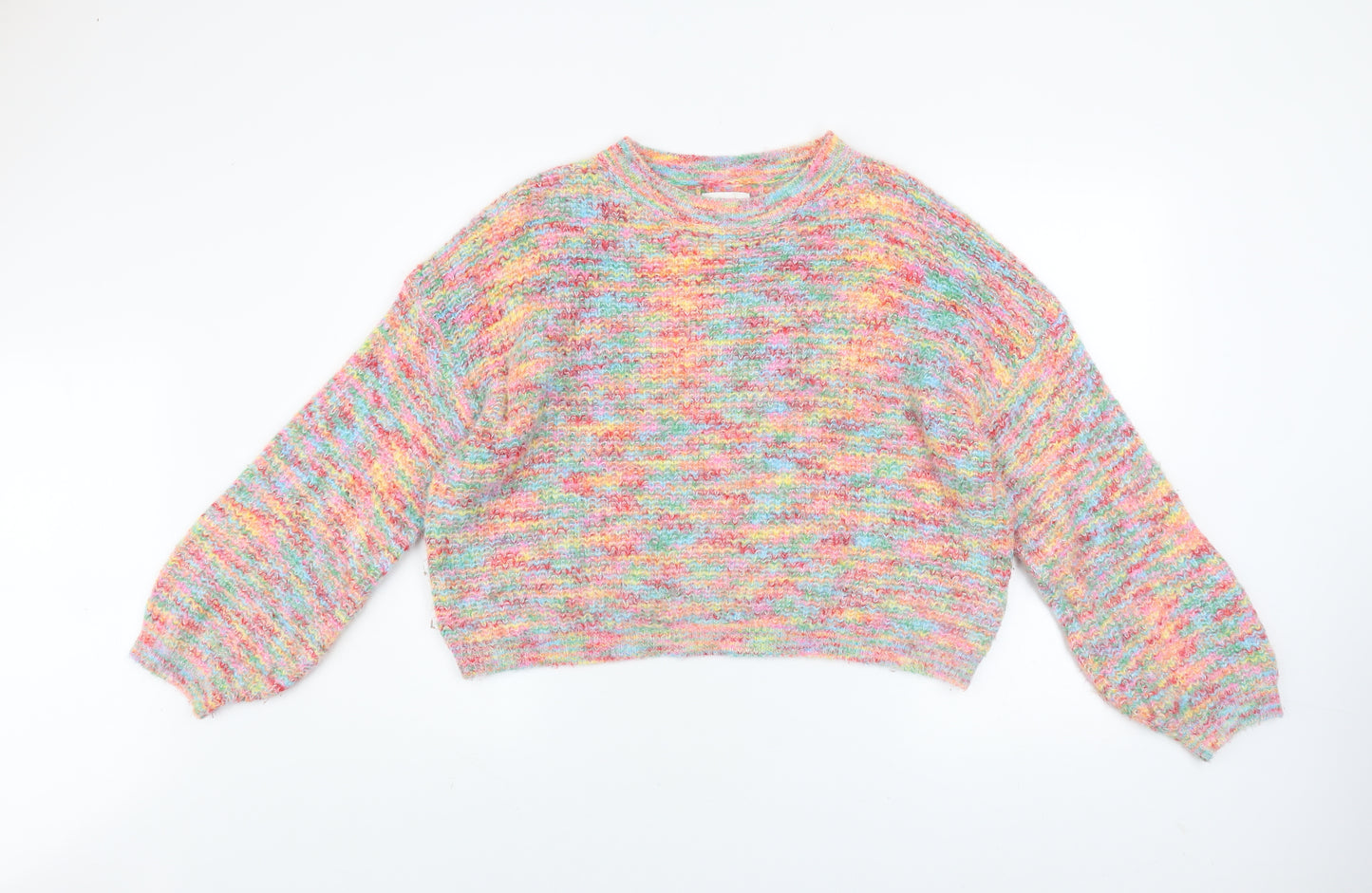 Apricot Womens Multicoloured Chunky Knit Crew Neck Jumper Size 16