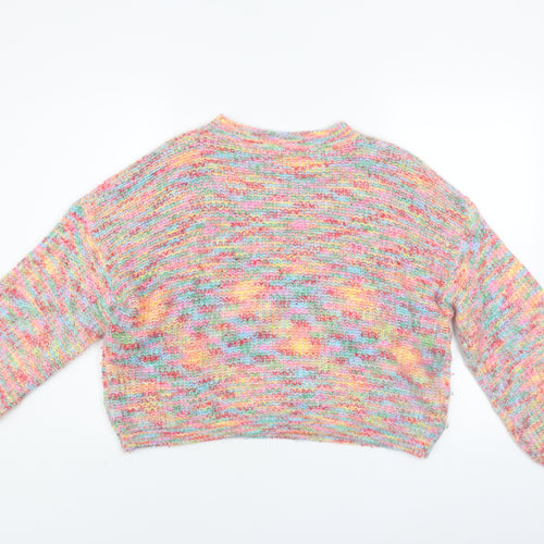 Apricot Womens Multicoloured Chunky Knit Crew Neck Jumper Size 16