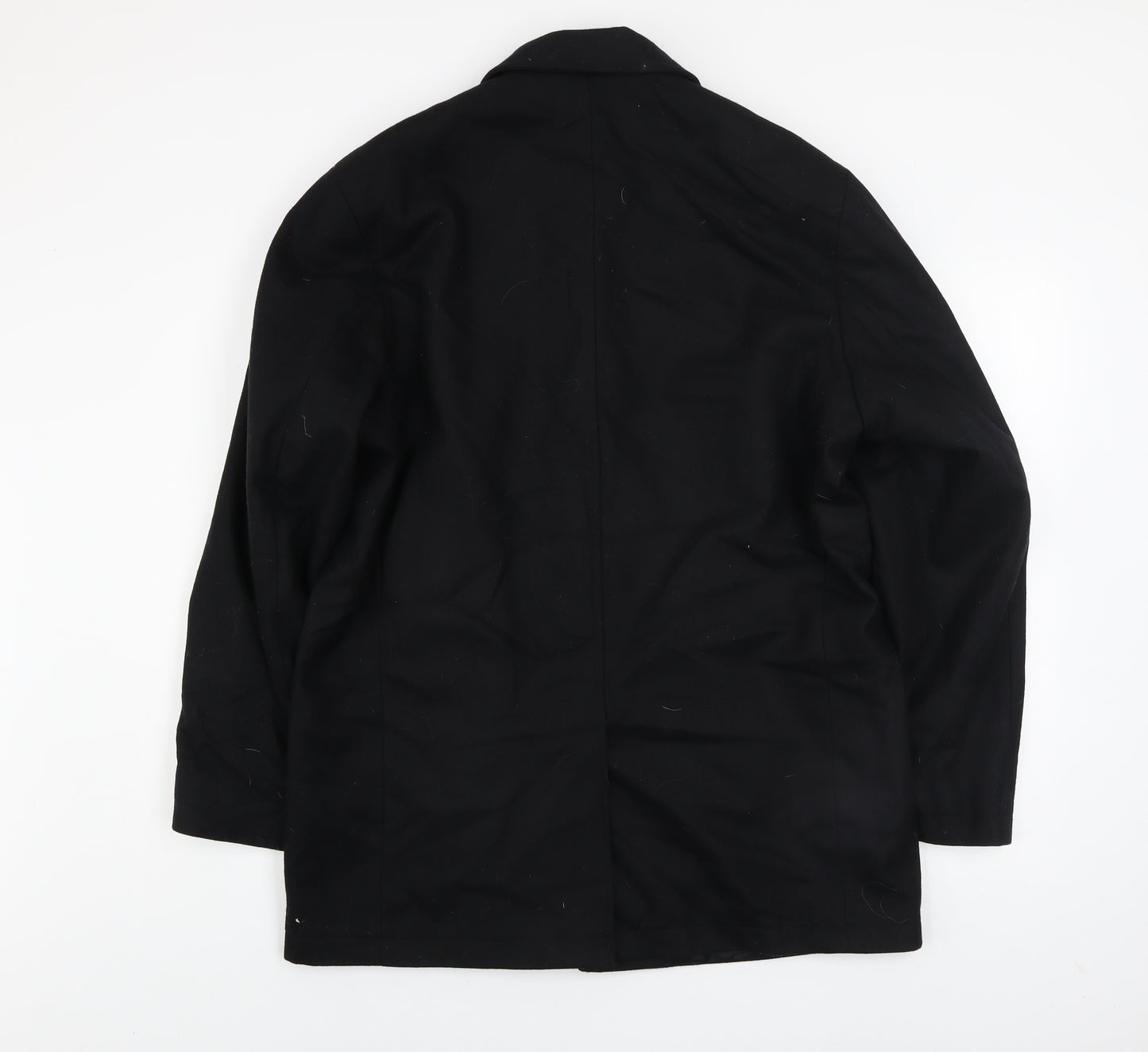 Moto Mens Black Wool Blend Mid-Length Overcoat Size M