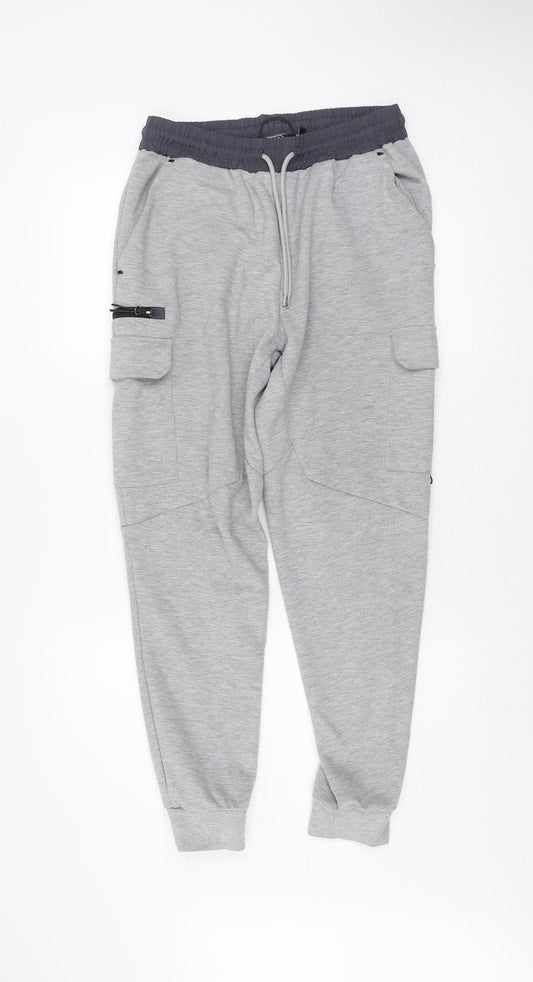 Lorenzo Veratti Men’s Grey Jogger Trousers Size M Elastic Waist