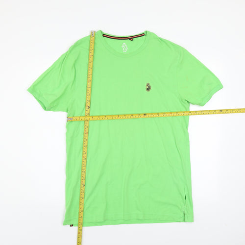 Luke Sport Men's Green Cotton Crew Neck T-Shirt Size L