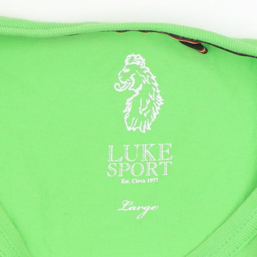 Luke Sport Men's Green Cotton Crew Neck T-Shirt Size L