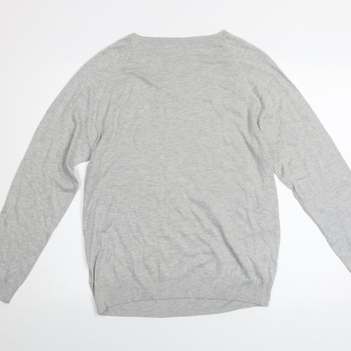 Linea Women Grey Snowflake Pullover Jumper Size L Winter Knit