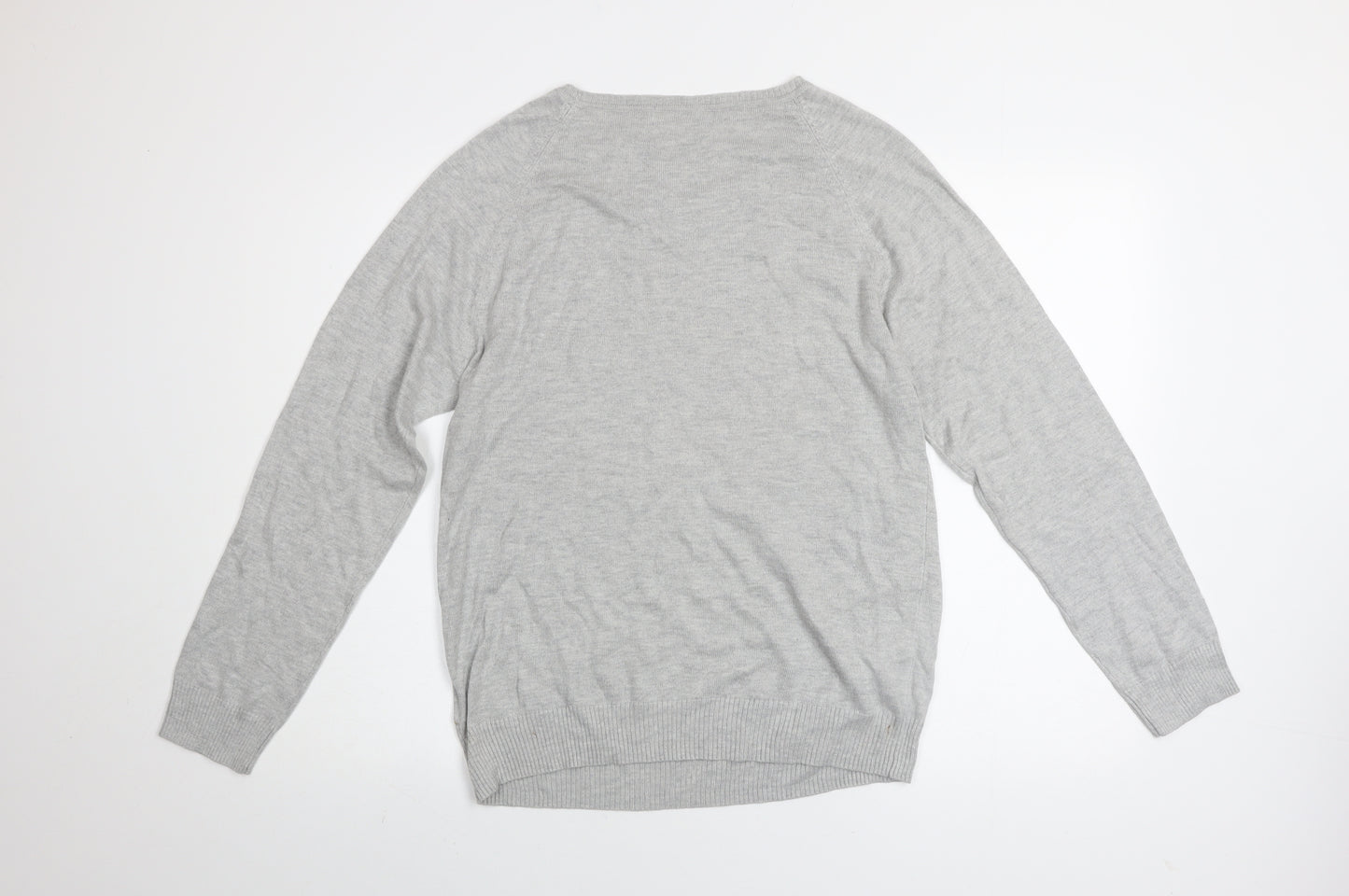 Linea Women Grey Snowflake Pullover Jumper Size L Winter Knit