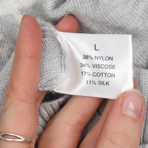 Linea Women Grey Snowflake Pullover Jumper Size L Winter Knit