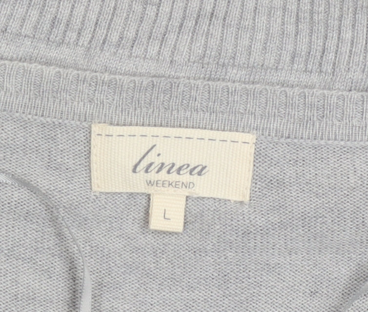 Linea Women Grey Snowflake Pullover Jumper Size L Winter Knit