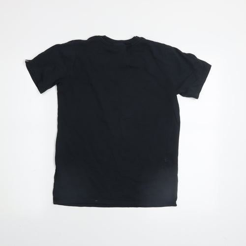 Nike Boys Black Logo Sports T-Shirt Size 158cm Short Sleeve Cotton Blend