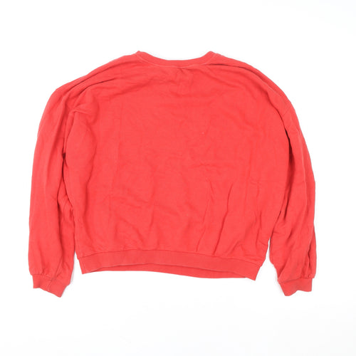 In Other Words Women’s Red Cotton Crew Neck Pullover Sweatshirt Size S