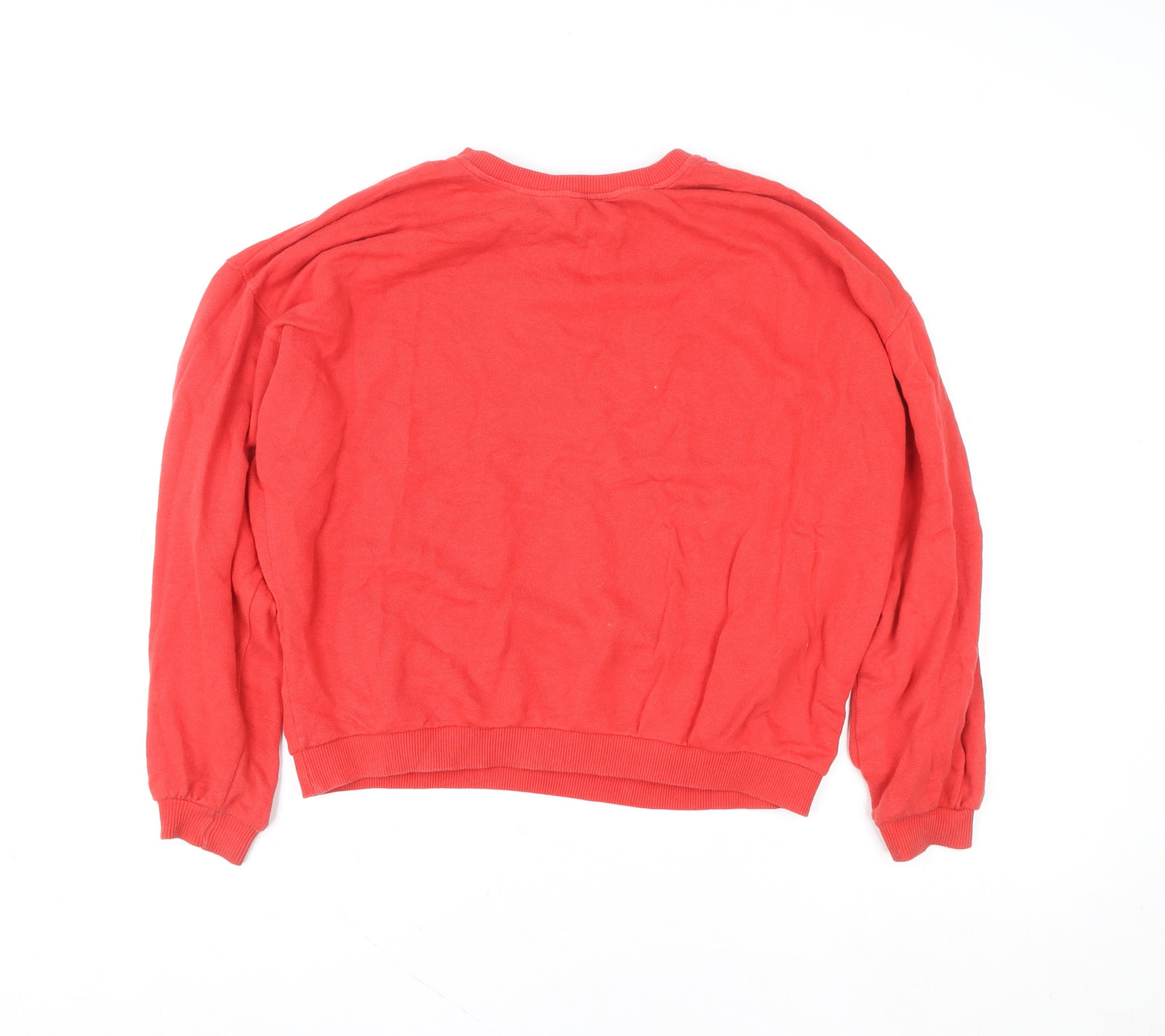 In Other Words Women’s Red Cotton Crew Neck Pullover Sweatshirt Size S
