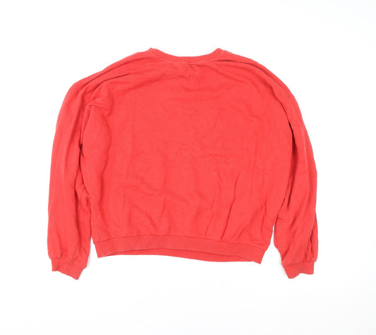 In Other Words Women’s Red Cotton Crew Neck Pullover Sweatshirt Size S