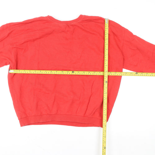 In Other Words Women’s Red Cotton Crew Neck Pullover Sweatshirt Size S