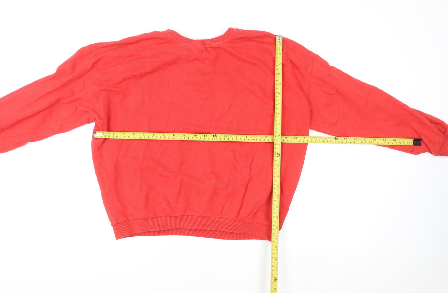 In Other Words Women’s Red Cotton Crew Neck Pullover Sweatshirt Size S