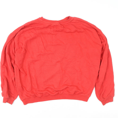 In Other Words Women’s Red Cotton Crew Neck Pullover Sweatshirt Size S