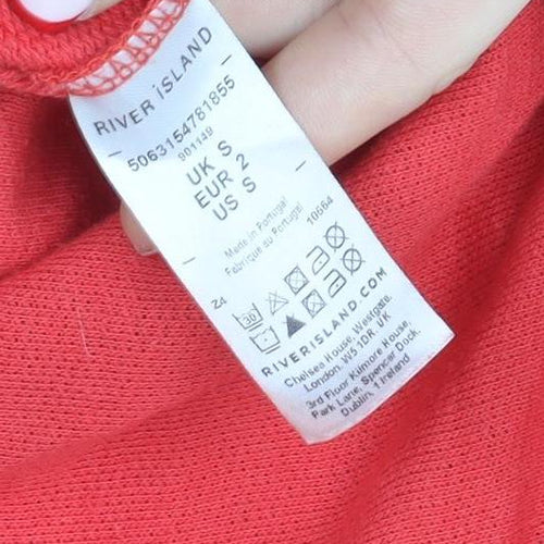 In Other Words Women’s Red Cotton Crew Neck Pullover Sweatshirt Size S