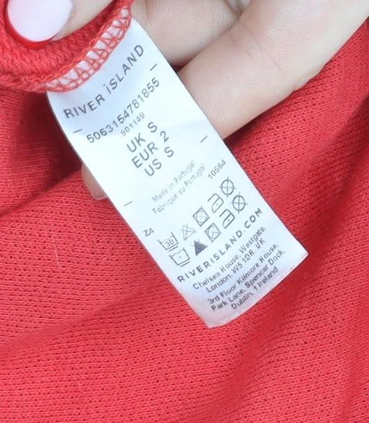 In Other Words Women’s Red Cotton Crew Neck Pullover Sweatshirt Size S