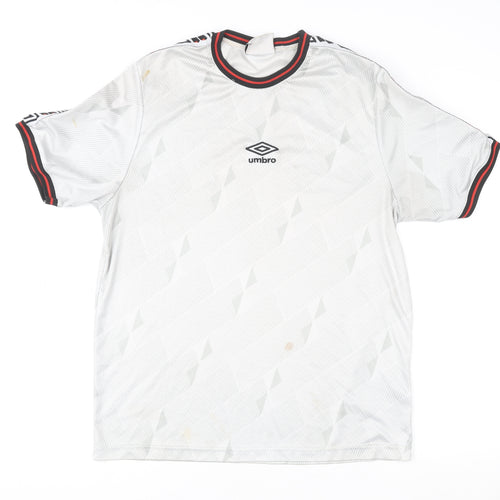 Umbro Men's White Football Jersey T-Shirt Small