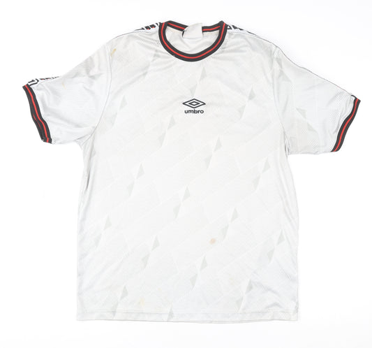 Umbro Men's White Football Jersey T-Shirt Small