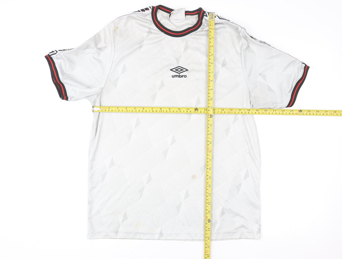 Umbro Men's White Football Jersey T-Shirt Small