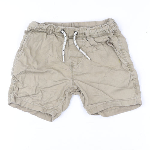 Next Boys Beige Cotton Twill Drawstring Shorts Size 4 Years