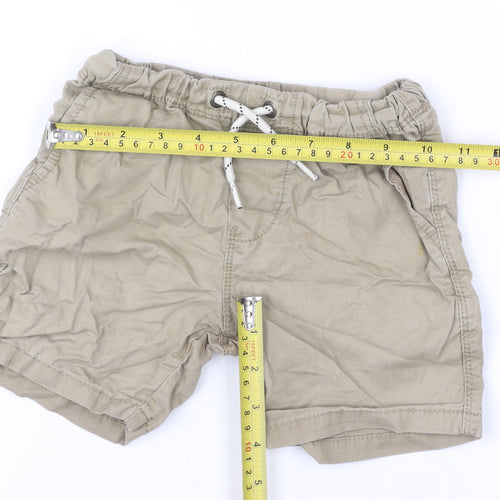 Next Boys Beige Cotton Twill Drawstring Shorts Size 4 Years