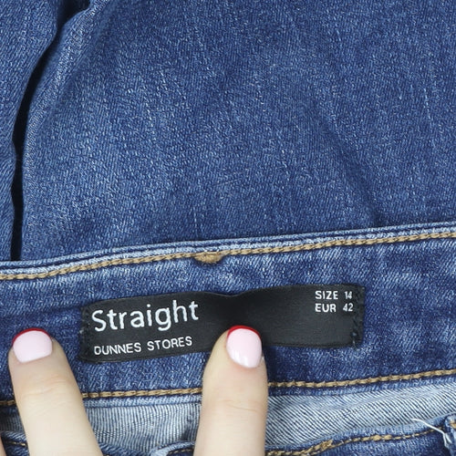 Dunnes Stores Women's Blue Straight Leg Jeans Size 14