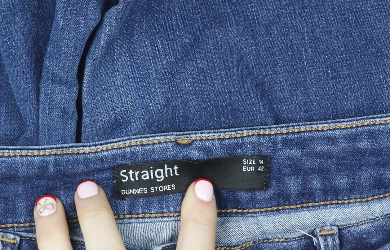 Dunnes Stores Women's Blue Straight Leg Jeans Size 14