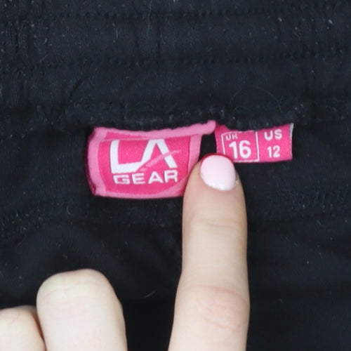 LA Gear Womens Black Size 16 Athletic Jersey Shorts