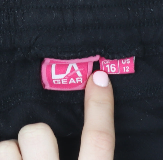 LA Gear Womens Black Size 16 Athletic Jersey Shorts