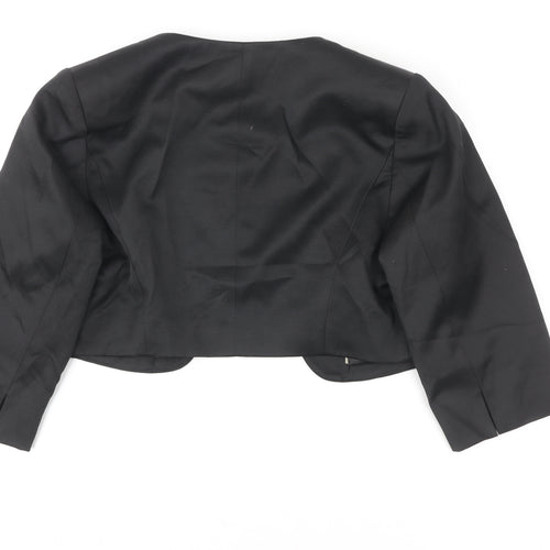 Gallery Women's Black Cropped Blazer Jacket UK 10 Classic Lined