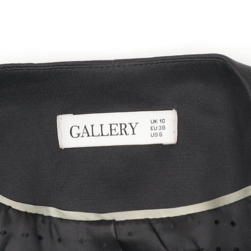Gallery Women's Black Cropped Blazer Jacket UK 10 Classic Lined