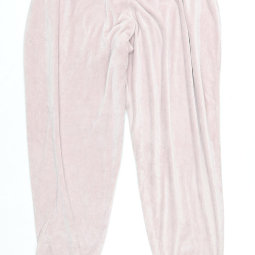 Disney Womens Pink Velour Pyjama Pants XL 18-20 Lounge Trousers