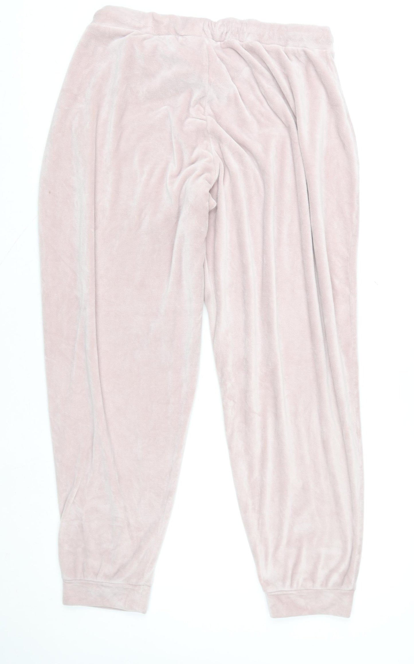 Disney Womens Pink Velour Pyjama Pants XL 18-20 Lounge Trousers