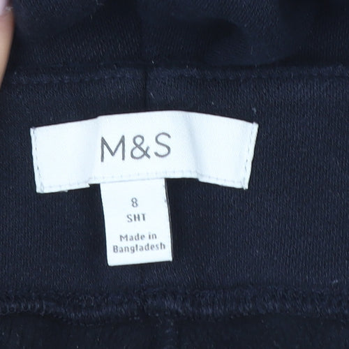 Marks and Spencer Women’s Black Cotton Stretch Jersey Leggings Size 8 Short