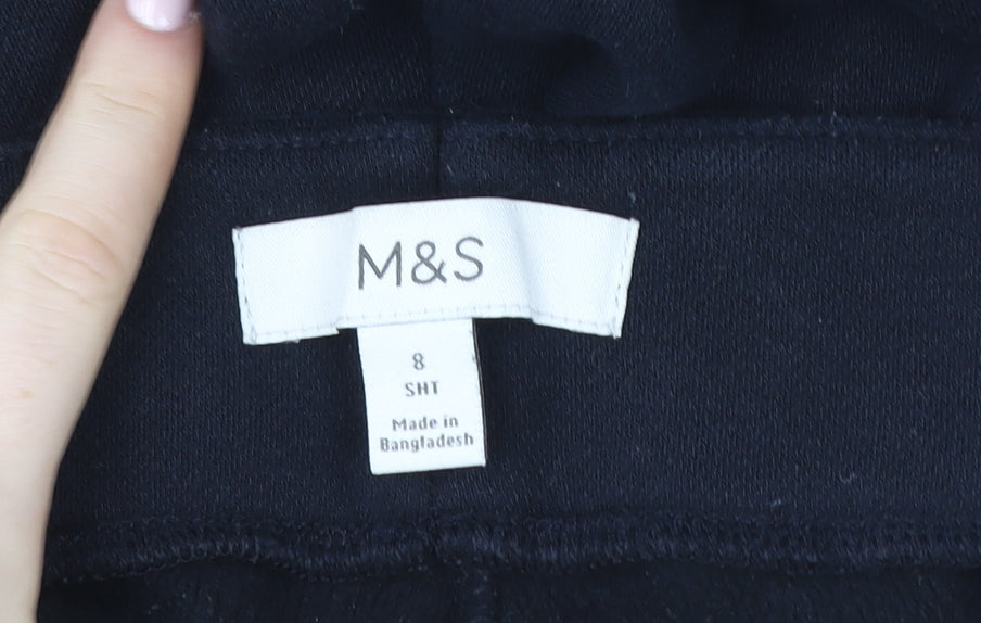 Marks and Spencer Women’s Black Cotton Stretch Jersey Leggings Size 8 Short