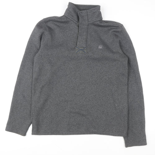 Marks and Spencer North Coast Mens Grey 1/4 Zip Fleece Sweatshirt M