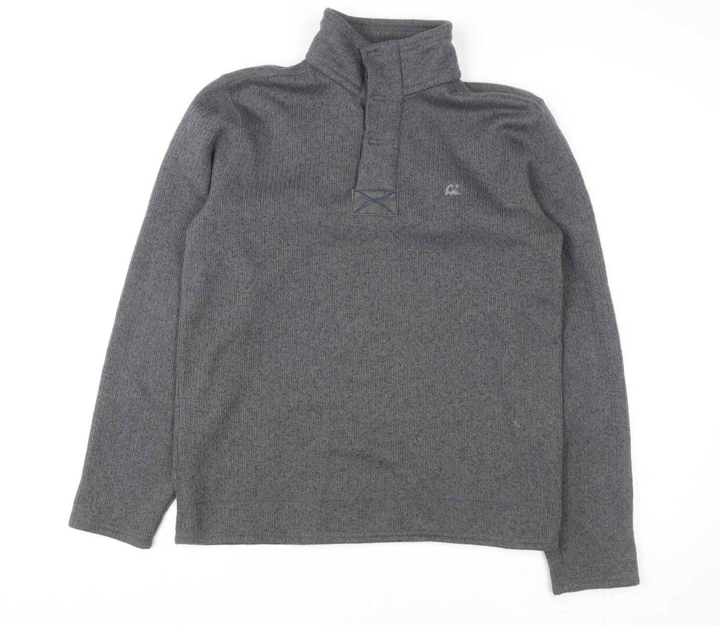 Marks and Spencer North Coast Mens Grey 1/4 Zip Fleece Sweatshirt M