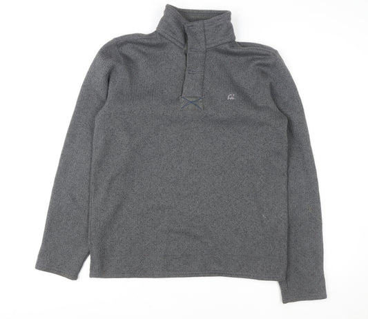 Marks and Spencer North Coast Mens Grey 1/4 Zip Fleece Sweatshirt M