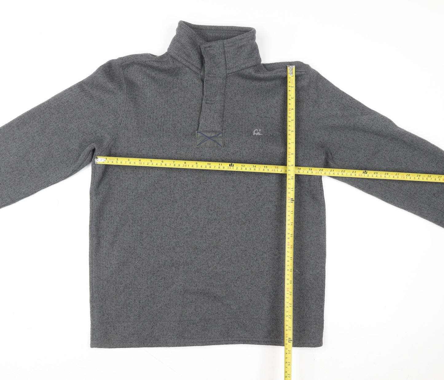 Marks and Spencer North Coast Mens Grey 1/4 Zip Fleece Sweatshirt M