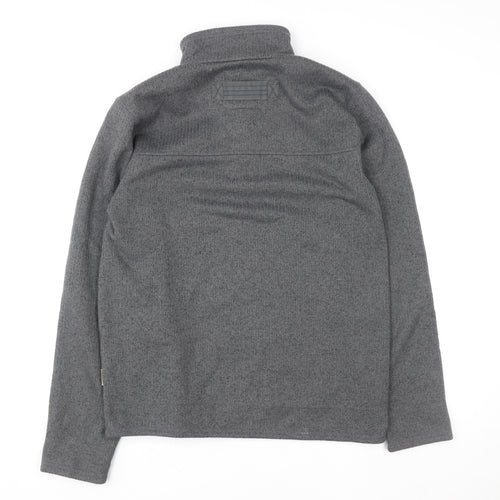 Marks and Spencer North Coast Mens Grey 1/4 Zip Fleece Sweatshirt M