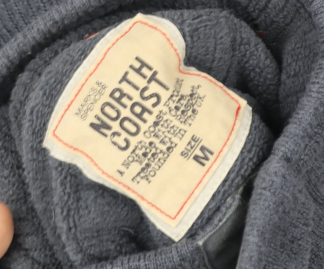 Marks and Spencer North Coast Mens Grey 1/4 Zip Fleece Sweatshirt M