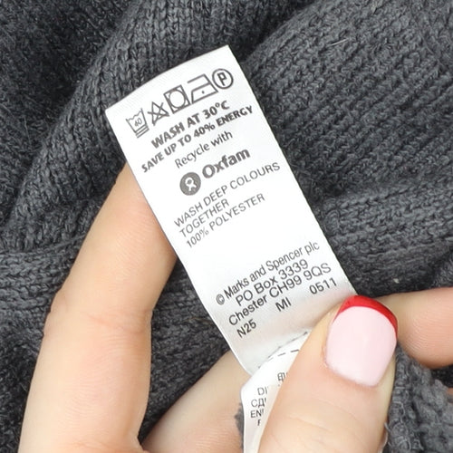 Marks and Spencer North Coast Mens Grey 1/4 Zip Fleece Sweatshirt M