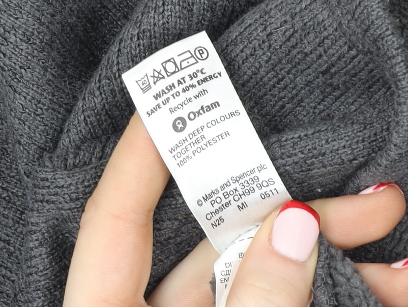 Marks and Spencer North Coast Mens Grey 1/4 Zip Fleece Sweatshirt M